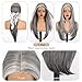 BLONDE UNICORN Ombre Grey Synthetic Lace Front Wig,T Part Pre Cut Glueless Straight Layered Wigs for Women Cosplay Daily Use 26IN(#2/606HL)