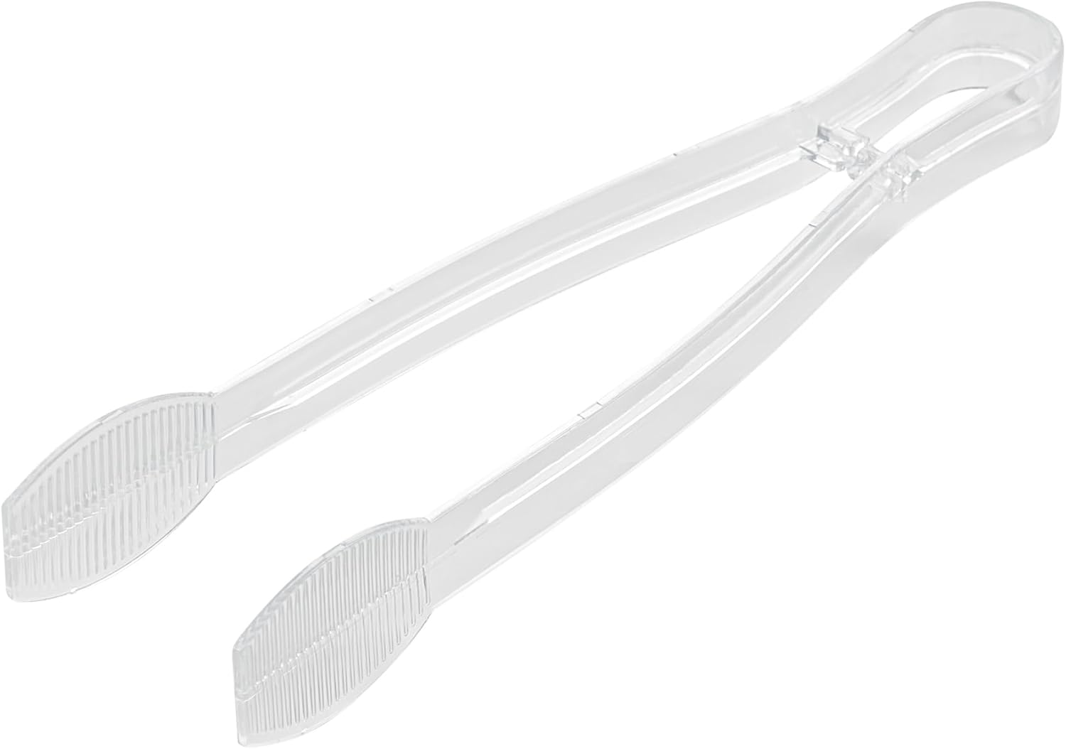 Restaurantware-Cater Tek 9 Inch Serving Tongs, 100 Disposable Tongs For Catering - With Ridged Tips, Heavy-Duty, Clear Plastic Food Tong, Long Handle, For Weddings, Buffets, Catering Events