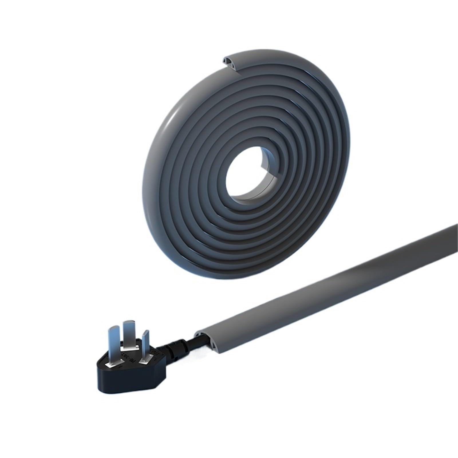 caNaleta Cables Pared Adhesivo Cubre Cables de Suelo, Protector PVC Autoadhesivo, alargador Potencia, Organizador conductos for eléctricos(0D30 Gray,6M)