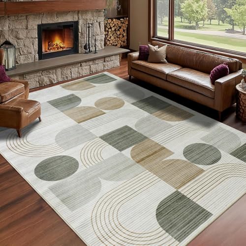 Tapis de sol décoratif vert et moderne pour commode de chambre