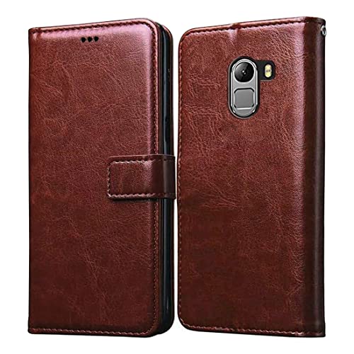Image of Flip Cover Back Case for Lenovo K4 Note | Premium Leather Finish | Inbuilt Pockets & Stand | Flip Cover Back Case for Lenovo K4 Note (Brown)