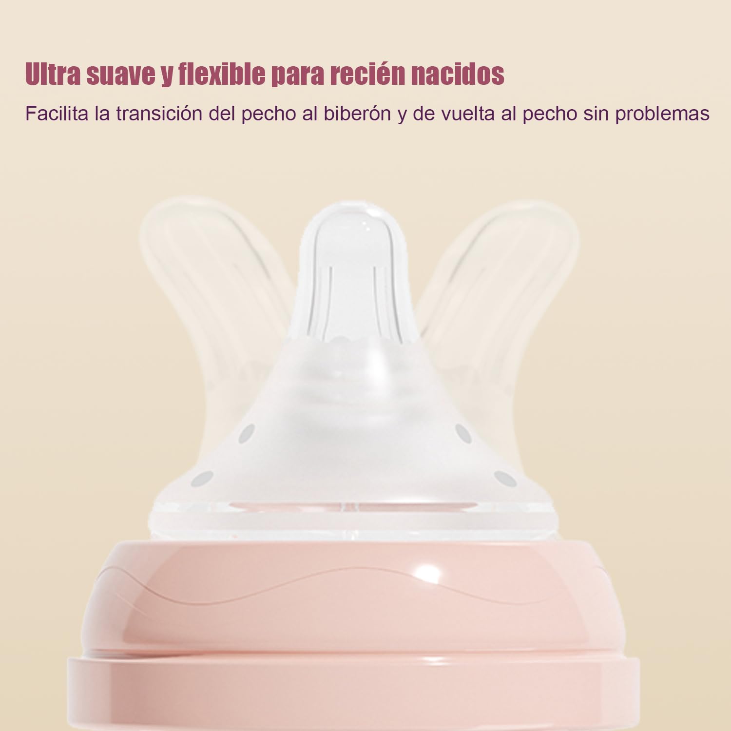 Biberones de Cristal, Anticólicos 0+ Meses para Recién Nacidos, Biberón de 80 ml y 160 ml, con Tetinas de Flujo Extra Lento y Flujo Lento, Pack de 4 - Blanco & Rosa