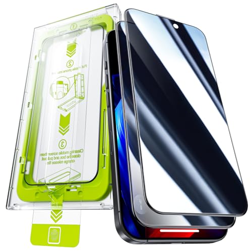WSKEN for iPhone 16 Pro Privacy Screen Protector - [28°Anti Spy][Auto-Dust Removal] Full Coverage 9H Hardness Tempered Glass Easy Installation,Bubble Free,Anti Fingerprint,Anti Scratch,2 Pack