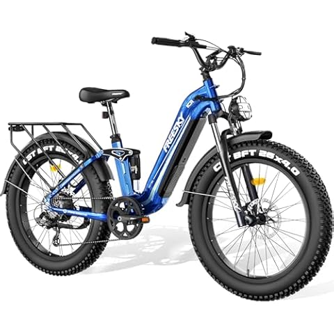 FREESKY Electric Bike for Adults with 1600W Power Motor, Full Suspension Ebikes up to 35MPH & 105Miles Max Range, 48V 25AH Removable Battery, 26" Fat Tire, Step-Thru E-Bike for Women/Men Cover
