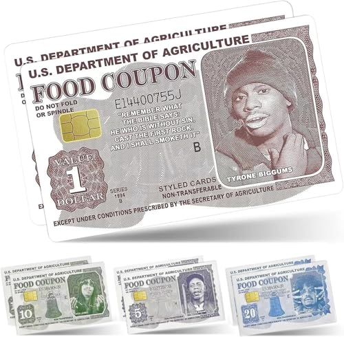 4Pcs Tyrone Biggums Food Coupon Credit Card Sticker, Debit Card Skin Cover, Personalized Food Coupon Debit Card Skin Cover