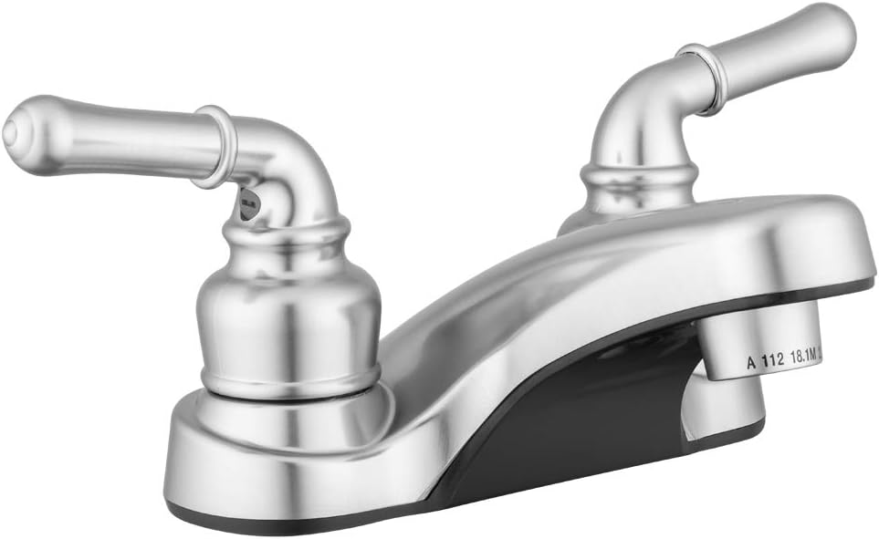Pacific Bay Lynden Bathroom Sink Faucet - Metallic Plating Over Lightweight ABS Plastic (Brushed Satin Nickel)