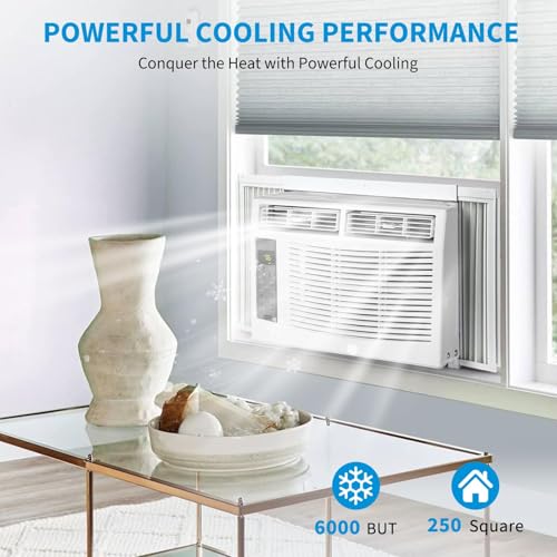 Image of Window Air Conditioner 6,000 BTU, Smart Window AC Unit with App & Remote Control, 3-in-1 Cool Fan Dry, Quiet Sleep Mode, Cools up to 250 Sq.Ft. for Bedroom or Apartment