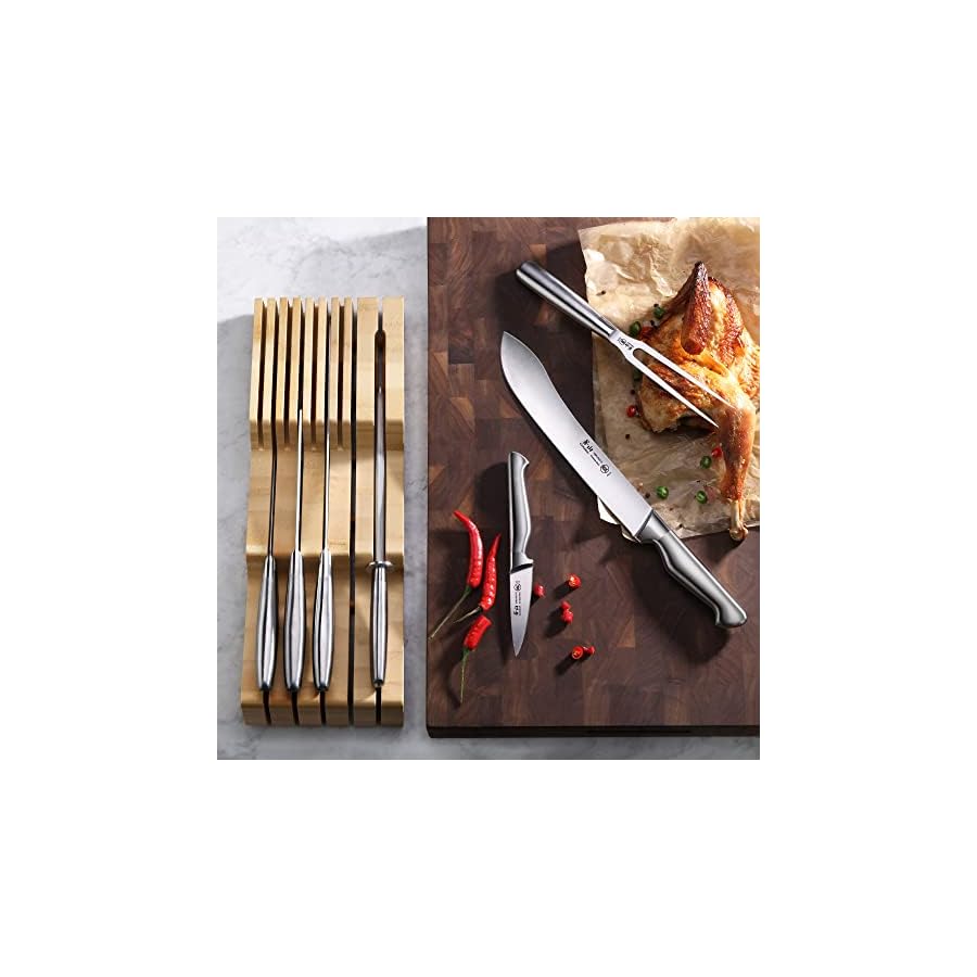 Cangshan Sanford Series 1027143 German Steel 8-Piece BBQ Knife In Drawer Set