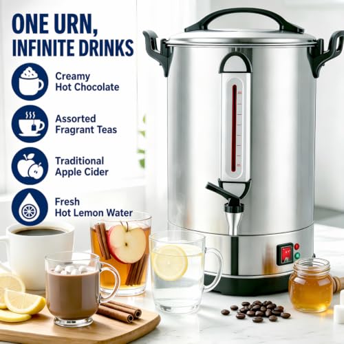 100 Cup Commercial Coffee Urn, 16L Large 304 Stainless Steel Percolator - image 2