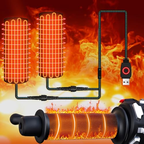 バイク グリップヒーター PORAXY グリップヒーターusb バイク ロールヒーター USB 給電タイプ 三段階 温度調整 巻き付け ハンドルヒーター オートバイク用 ハンドルヒーター 巻きつけ ホットクリップ 冬対策 防寒 防水 汎用タイプ 電熱 ウォーマー ハンドル 自転車 スクーター 防寒対策 冬のバイクツーリング 防寒グッズ 取り付け簡単な巻き付け式 手元暖かくなる