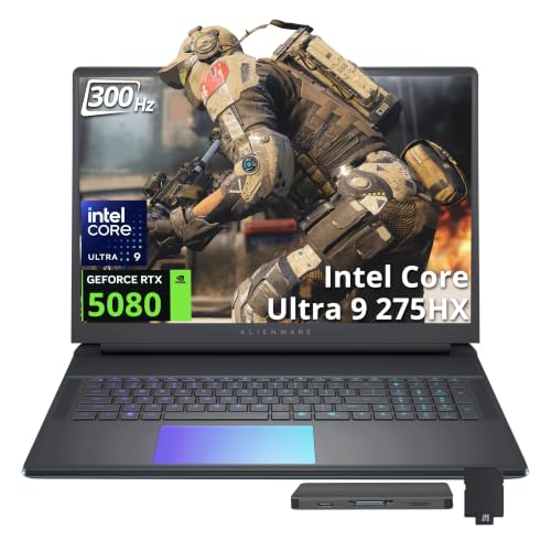 Image of Dell Alienware 18 18 inch WQXGA 300Hz Gaming Laptop, Intel Ultra 9 275HX, GeForce RTX 5080 16GB GDDR7, 64GB DDR5, 3TB Storage(2TB SSD+1TB Docking Station), RGB Backlit Keyboard, WiFi 7, Win 11, Teal
