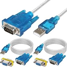 USB to Serial RS232 DB9 Adapter, USB 2.0 to Serial Cable 9 Pin Male Adapter with Chipset RS-232 Converter Cable Chipset, Windows 10 8 7, 2 PCS