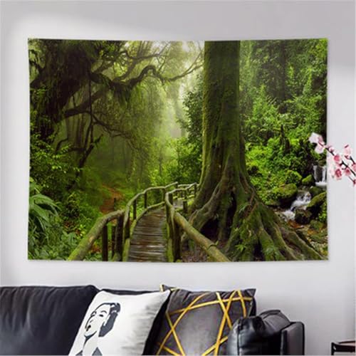Wall Art Tapestry Jungle 240x220 Décoration Murale Tissu Chambre Salon