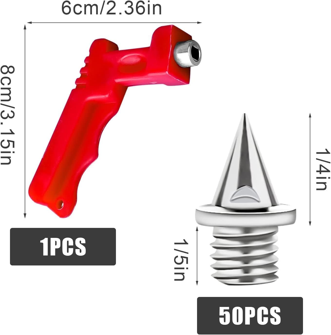 LATRAT 50 picchetti da 6 mm con 1 chiave, picchetti stabili per salto, corsa, escursionismo, plastica, passerella