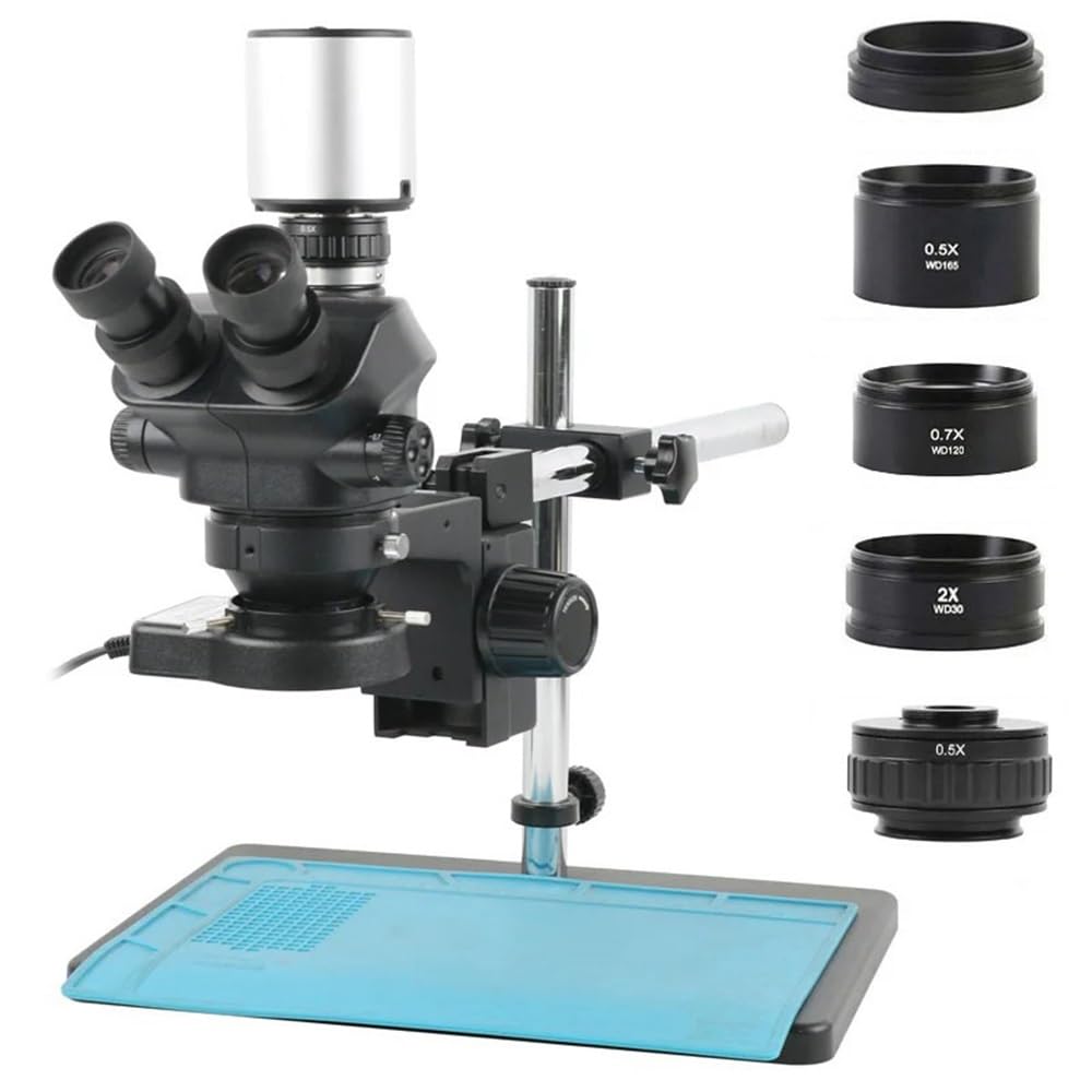 ZTBH Microscope Accessories Kit 3 5-100X Simul Focal Parfocal Trinocular Stereo Microscope 4K UHD AF Auto Focus HDMI