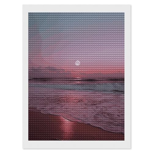 Peinture diamant 5D lune violette pour s'offrir un moment de détente créative