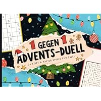 1 gegen 1 Advents-Duell: 24 Stift & Papier Spiele für Zwei | Mitmach Adventskalender mit 24 lustigen Minispielen für 2 Personen, Perfekt zum Verschenken für Geschwister, Paare oder Eltern