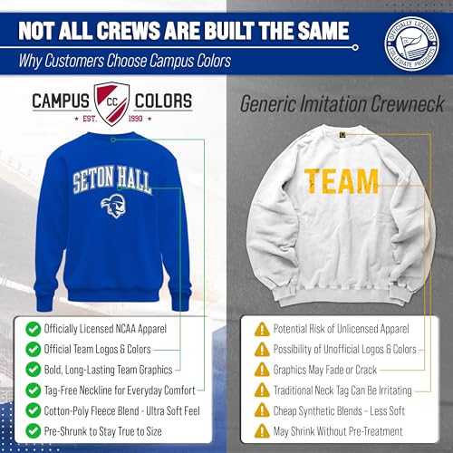 Image of NCAA College Sweatshirt Fleece Crewneck Pullover for Men and Women | Officially licensed NCAA college gameday crewneck pullover - 9 oz fleece lined sweatshirt with arch and logo design