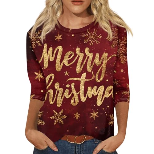 Weihnachtsbluse Damen Weihnachtspullover Familie Pinguin Lustige...