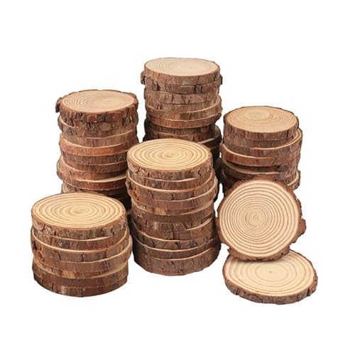 90 PCS 3-4 Inch Natural Wood Slices, Unfinished Pine Wood