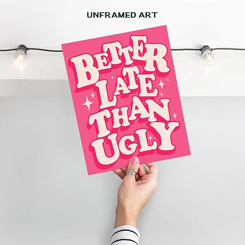 Miniatura 2 de Bonita decoración de baño rosa para mujer, divertidas decoraciones de pared de baño, decoración de pared de baño, imágenes de baño, letrero de baño,