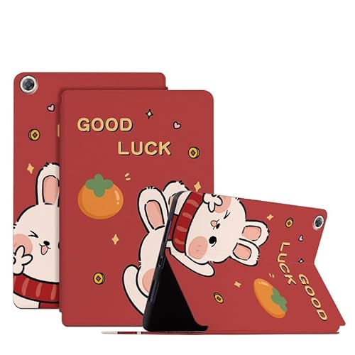 SNCLET Hülle für Huawei MediaPad M5 10 Lederhülle Premium Leder PU Liebliches Kaninchen Cover mit Auto Wake/Sleep Stand Schutzhülle für Huawei MediaPad M5 10.8