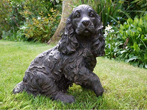 Antique Cocker Spinger Spaniel Dog Garden Statue Ornament Resin Sculpture 40cm
