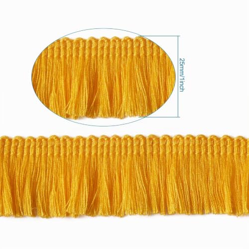 Miniatura 7 de Beadthoven Flecos Dorados Para Borla, Cinta De Fibra De Encaje De Flecos Bordada De Poliéster, 2,5 Cm De Ancho, Para Coser En Vestidos Latinos De Escenario, Decoraciones De Hogar, 25 M