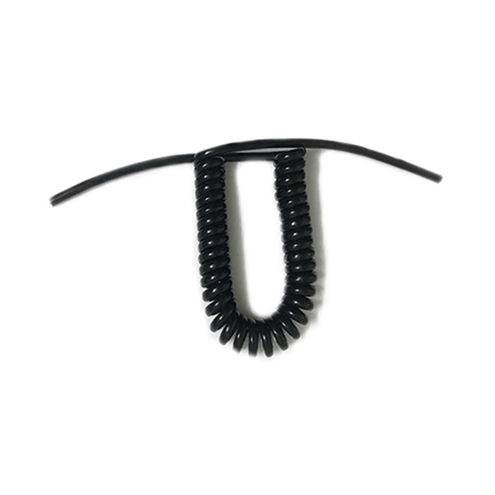 Aufgerolltes Verlängerungskabel, 2-adriges 2,5 mm quadratisches einziehbares Federstromkabel, 2,5 Meter 5 Meter 7,5 Meter schwarz weiß Spiralkabel für außen (Black,Stretch 3.75 Meter)