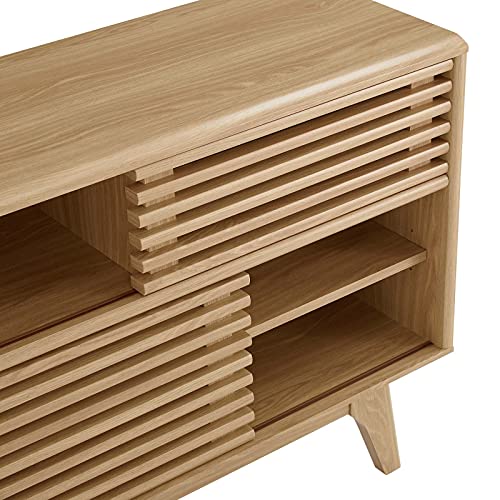 Modway Render Mid-Century Modern Two-Tier Display Stand In Oak #TOP2