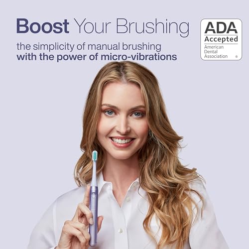 Image of Aquasonic Icon ADA-Accepted Rechargeable Toothbrush | Magnetic Holder & Slim Travel Case | 2 Brushing Modes & Smart Timers | Gentle Micro-Vibrations (Lilac)