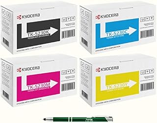 4x TK-5230 Kyocera Original Toner Ecosys M5521cdn M5521cdw P5021cdn P5021cdw - inkl. Tonerliga Touchpen Kugelschreiber