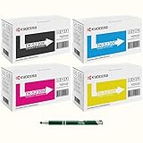 4x TK-5230 Original Kyocera Toner: TK-5230K (1T02R90NL0) / TK-5230C (1T02R9CNL0) / TK-5230M (1T02R9BNL0) / TK-5230Y (1T02R9ANL0) - Multipack: Schwarz / Cyan / Magenta / Gelb