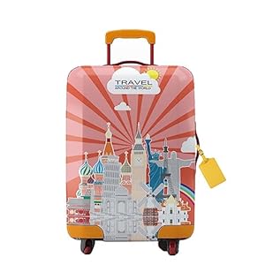 FANSU Elastische koffer Bagagehoes Reizen Trolley Case Cover 3D Print Spandex Anti-Kras Volwassen Kinderen Zakelijke Reizen Cabine Case Cover voor 19-32 inch Wielen Bagage, Roze reizen, XL:29-32inch