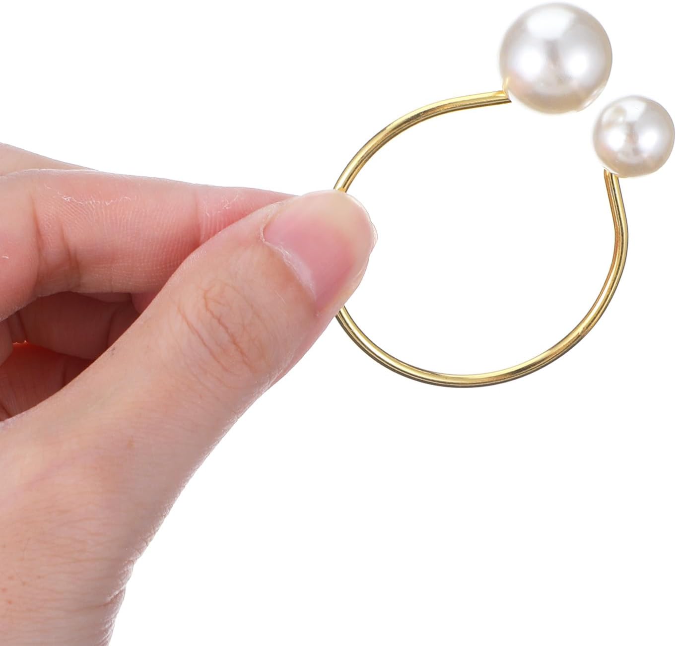 50PCS Pearl Napkin Rings for Cloth Napkins, Creative Gold Napkin Rings Set,Gold Anillos para, Disposable Alternative for Weddings, Christmas, Party Dining Table Decor