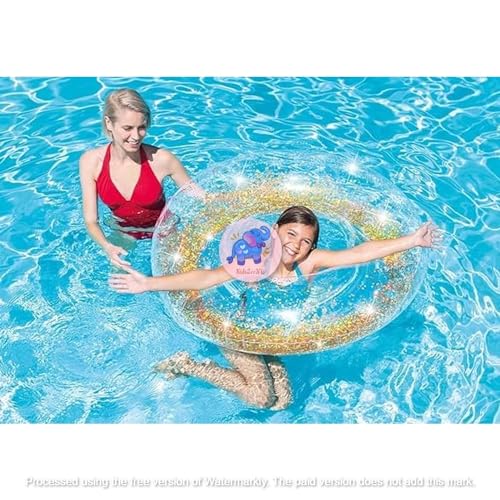 Image of Inflatable Swimming Rings Floater for Summer Fun |Swimming Ring Tube for Kids 9+,Boys,Girls,Adult|Circle Float Swim Tube for Pool Party, Lake, Beach (Sparkling Glitter)