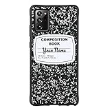 BRGiftShop Personalized Custom Name Composition Notebook Rubber Phone Case for Samsung Galaxy Note 20 Ultra