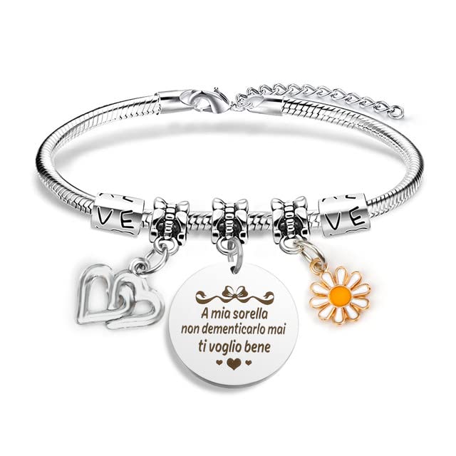 Regalo Sorella,Regali Da Fare Alla Sorella,Bracciale Sorella,Regalo...