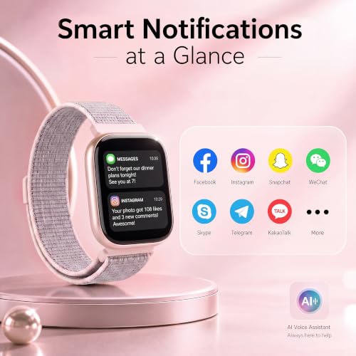Image of Smart Watch for Women, Bluetooth Answer /Make Calls, 1.83 inchHD Screen, 2 Bands