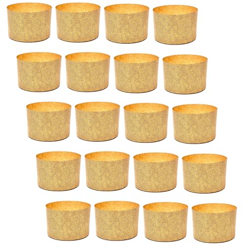 Moule Panettone Haut 500g, 20 pièces - Moules Professionnels en Papier Naturel en Cellulose Pure, Formes de Cuisson pour Panettones, Résistant à la Chaleur jusqu'à 200°C