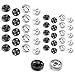 Produktbild Druckknöpfe zum Annähen 20 Sätze Druckknopf Nähen Druckknöpfe Schwarz Silber aus Metall für Geldbeutel Kleidung Handtasche 8,5mm 12mm