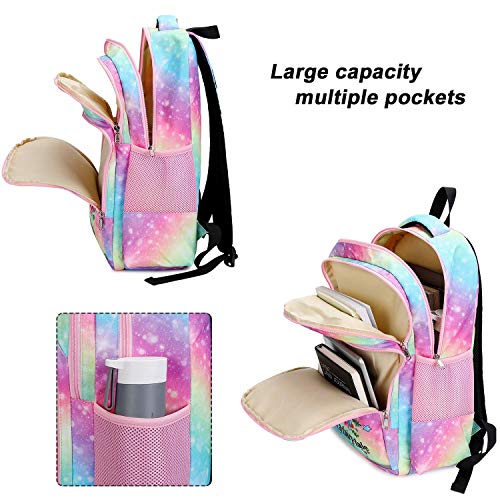 Btoop Girls Backpack Kids Elementary Bookbag Girly School Bag With Insulated Lunch Tote And Pencil Pouch (Tie Dye Galaxy - 3 Pieces) #TOP5