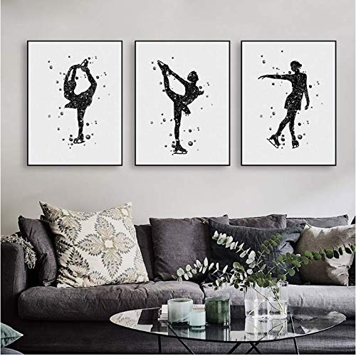 Affiche de patinage aquarelle moderne célébrant la grâce et la liberté des sports d'hiver