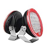 Led Light Bar Nilight 2PCS 9' 96w 9200LM Red Round Spot Light Pod Off Road Fog Driving Roof Bar...