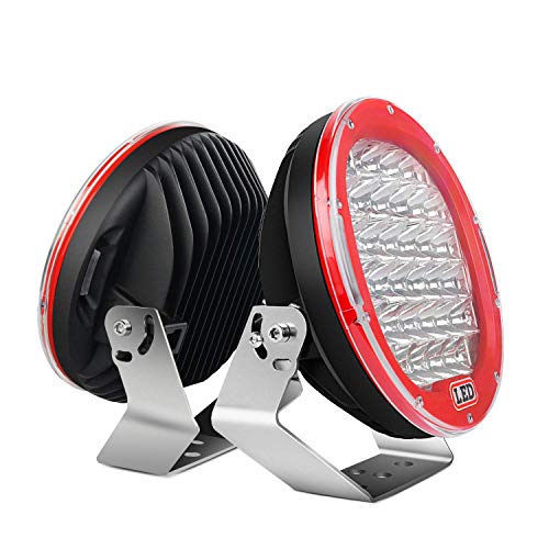 Led Light Bar Nilight 2PCS 9  96w 9200LM Red Round Spot Light Pod Off Road Fog Driving Roof Bar Bumper for Jeep,SUV Truck, Hunters, 2 years Warranty
