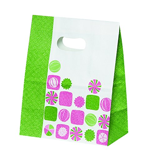 パックタケヤマ 紙袋 イーグリップ飴玉柄 抹茶 M 50枚 XZT52021