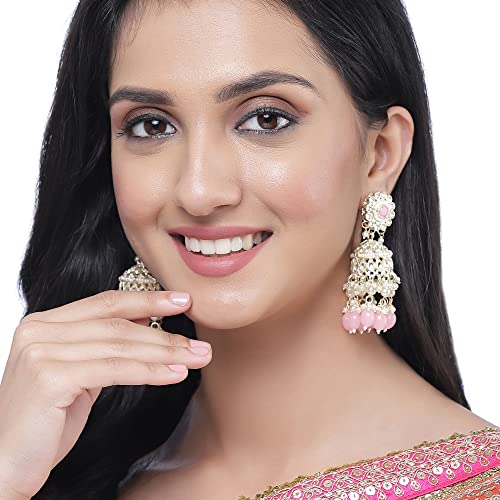 Gold-Plated Flower Shape Vilandi Jhumka Earrings