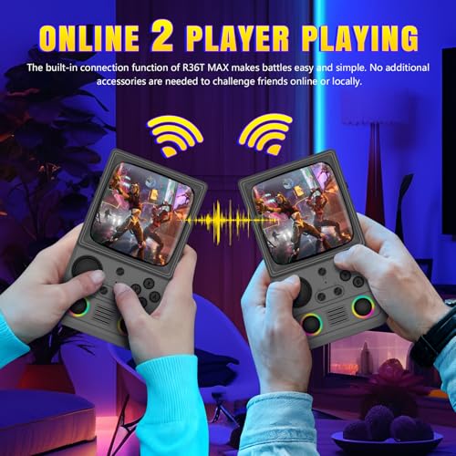 Image of R36TMAX Retro Gaming Console Handheld - 4.0 inch IPS Screen, 23+ Emulators, 64GB Preloaded Game Console, 5G WiFi Online Play, RGB Joystick, 4000mAh Portable Retro Game Console -Classic Grey