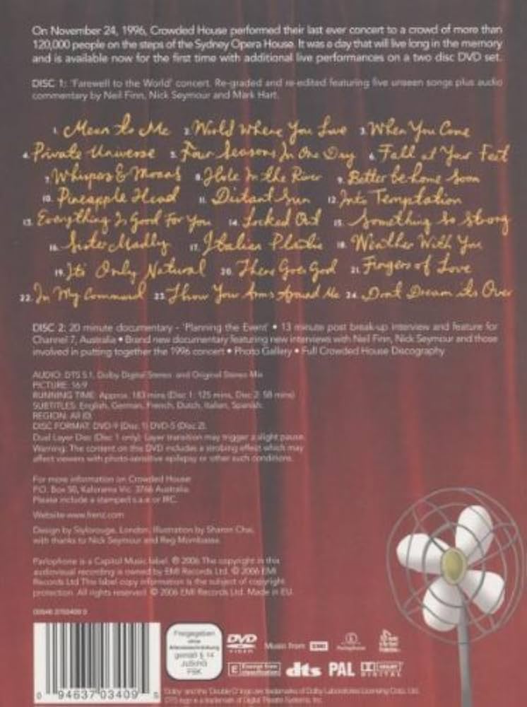 (未使用･未開封品)Farewell to the World [DVD] Amazon.co.jp: Farewell to the World [DVD] : Crowded House: DVD