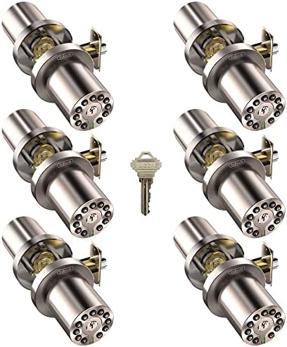 iulock Code Door Lock, Electronic Door Knob with Keypad and Key, Auto Lock, Waterproof, Passage Function, Long Battery Life,50 Codes, Easy to use and Install for Office/Warehouse/Bedroom/Garage